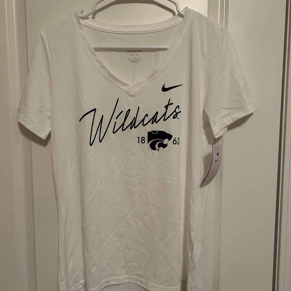 Nike K-State Wildcats White V-Neck T-Shirt